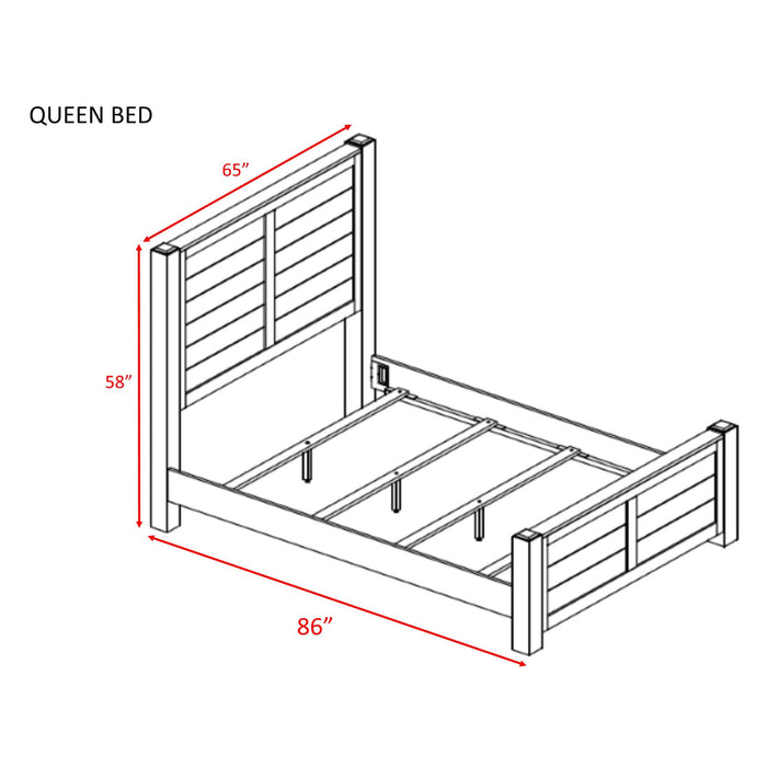 Dawson Creek Queen Panel Bed - Vida Furniture (Laredo,TX)