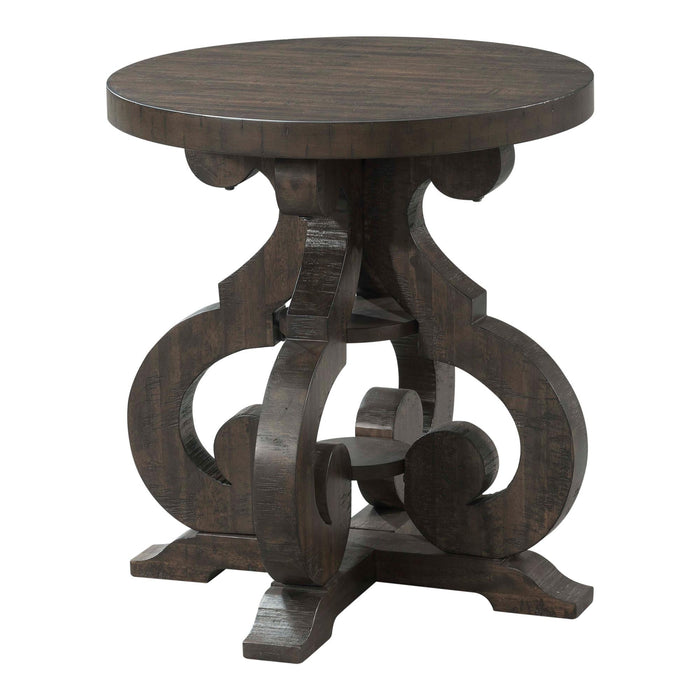 Stone Chair Side Table w/ PU Base - Vida Furniture (Laredo,TX)