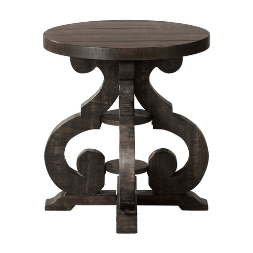 Stone Chair Side Table w/ PU Base - Vida Furniture (Laredo,TX)
