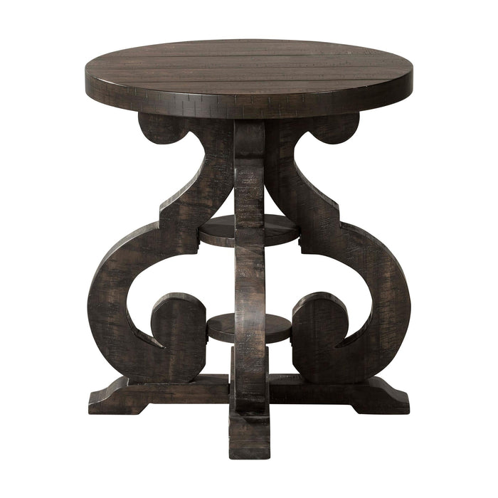 Stone Chair Side Table w/ PU Base - Vida Furniture (Laredo,TX)
