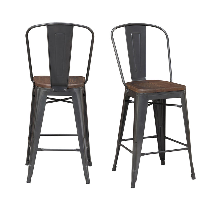 Moon Bar Stool Set of 2 - Vida Furniture (Laredo,TX)