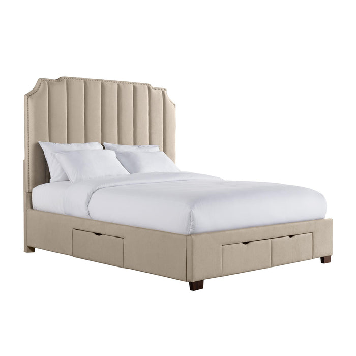 Harper King Upholstered Storage Bed - Vida Furniture (Laredo,TX)