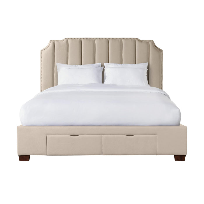Harper King Upholstered Storage Bed - Vida Furniture (Laredo,TX)