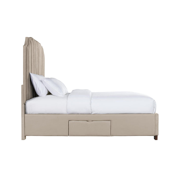 Harper Queen Upholstered Storage Bed - Vida Furniture (Laredo,TX)