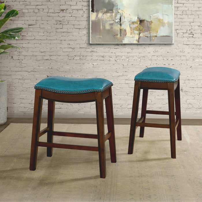 Fiesta 24" Backless Counter Height Stool in Blue - Vida Furniture (Laredo,TX)