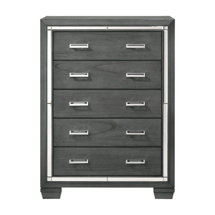 Titanium 5-Drawer Chest - Vida Furniture (Laredo,TX)