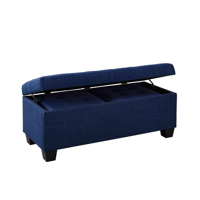 Ethan 3PK Storage Ottoman in Blue - Vida Furniture (Laredo,TX)