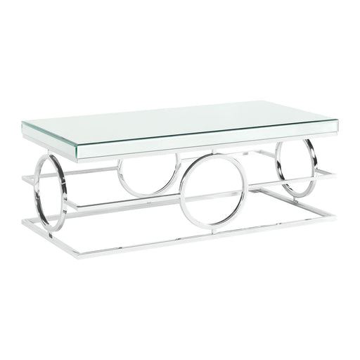 Pearl Rectangle Mirrored Coffee Table - Vida Furniture (Laredo,TX)