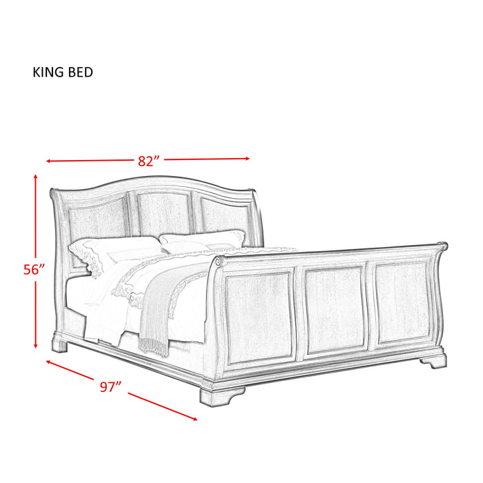 Cameron Cherry King Sleigh Bed - Vida Furniture (Laredo,TX)