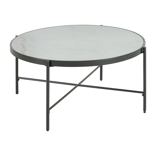Vienna Round Coffee Table with Marble Top - Vida Furniture (Laredo,TX)