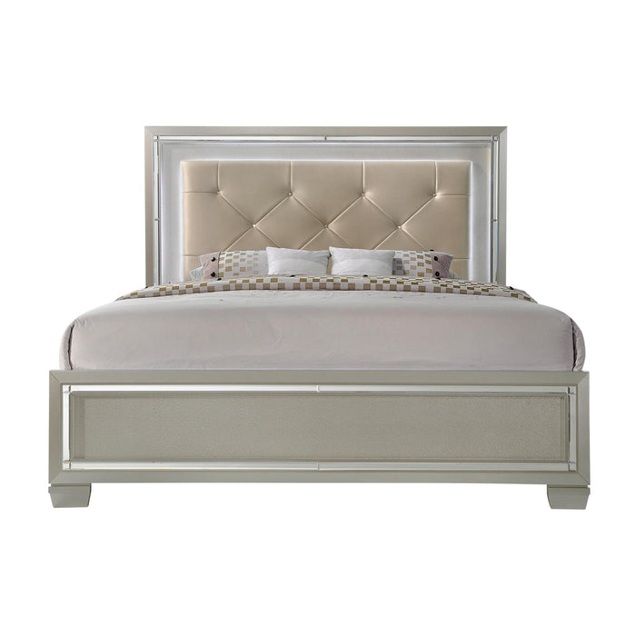 Platinum King Panel Bed - Vida Furniture (Laredo,TX)