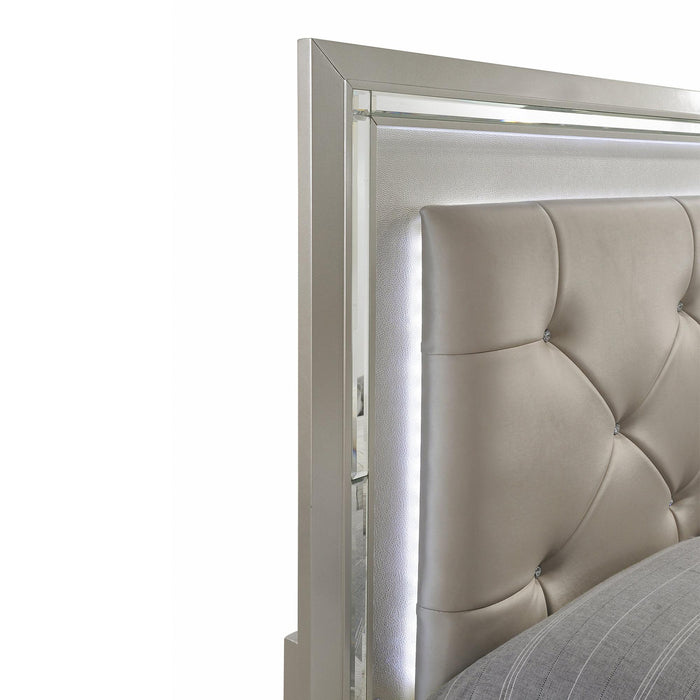 Platinum King Panel Bed - Vida Furniture (Laredo,TX)