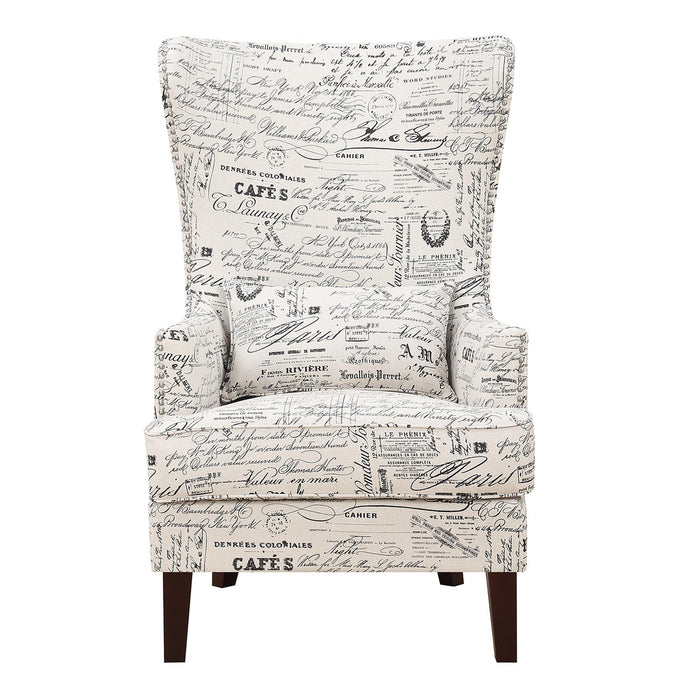 Kori Accent Chair in French Script - Vida Furniture (Laredo,TX)