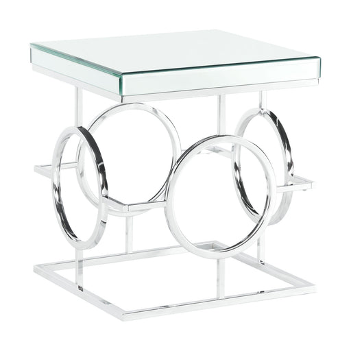 Pearl Square Mirrored End Table - Vida Furniture (Laredo,TX)