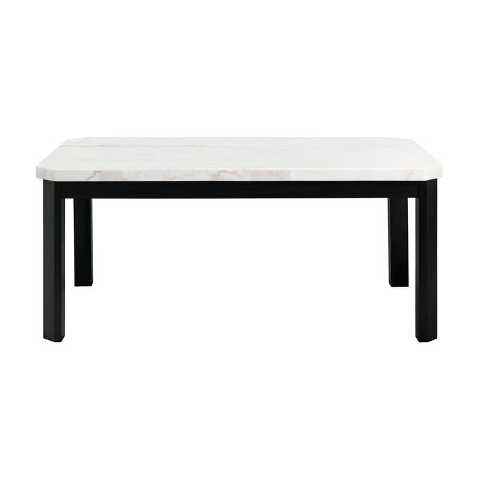 Francesca White Marble Standard Height Dining Table - Vida Furniture (Laredo,TX)