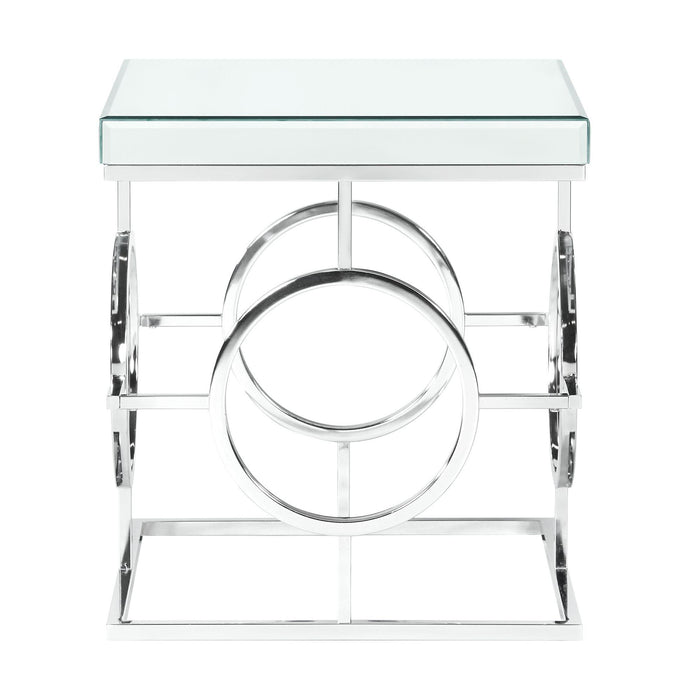 Pearl Square Mirrored End Table - Vida Furniture (Laredo,TX)