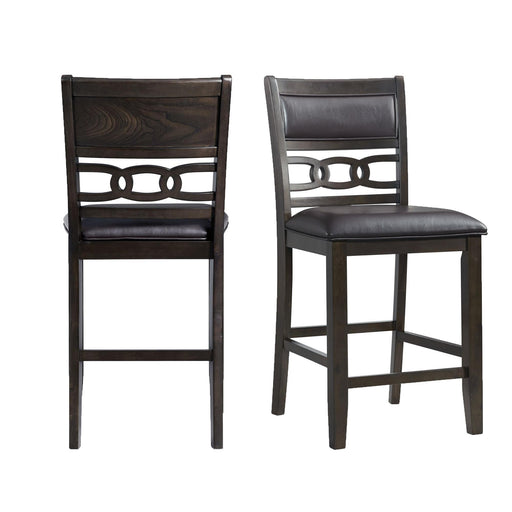 Amherst Counter Height Faux Leather Side Chair Set in Walnut of 2 - Vida Furniture (Laredo,TX)