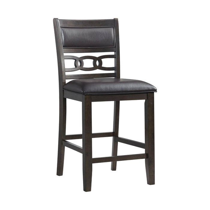 Amherst Counter Height Faux Leather Side Chair Set in Walnut of 2 - Vida Furniture (Laredo,TX)