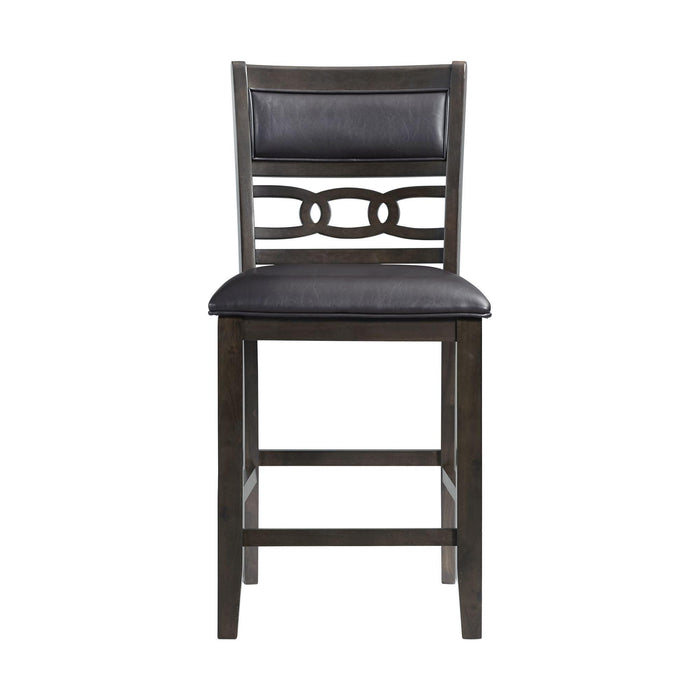 Amherst Counter Height Faux Leather Side Chair Set in Walnut of 2 - Vida Furniture (Laredo,TX)
