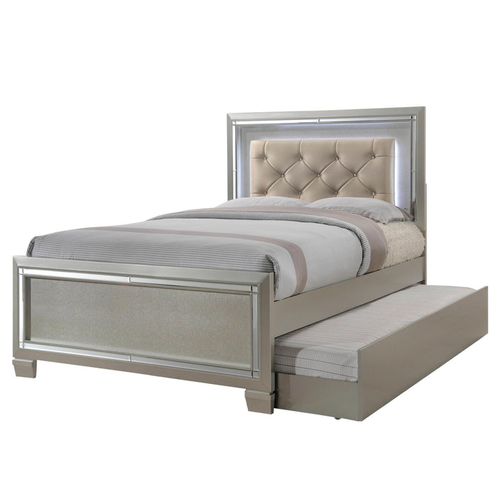 Platinum Youth Full Platform Bed w/ Trundle - Vida Furniture (Laredo,TX)
