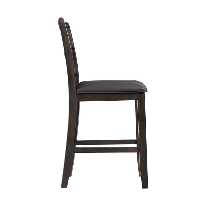 Amherst Counter Height Faux Leather Side Chair Set in Walnut of 2 - Vida Furniture (Laredo,TX)