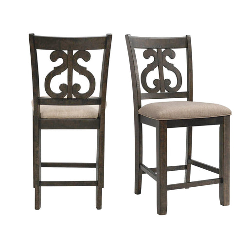 Stone Counter Swirl Back Side Chair Set of 2 - Vida Furniture (Laredo,TX)