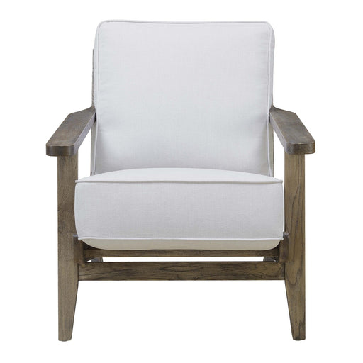 Metro Accent Chair in Taupe w/ Antique Legs - Vida Furniture (Laredo,TX)
