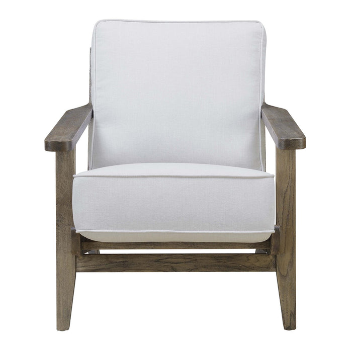 Metro Accent Chair in Taupe w/ Antique Legs - Vida Furniture (Laredo,TX)