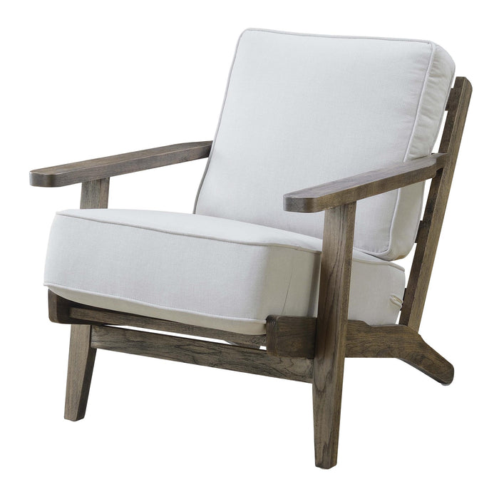 Metro Accent Chair in Taupe w/ Antique Legs - Vida Furniture (Laredo,TX)