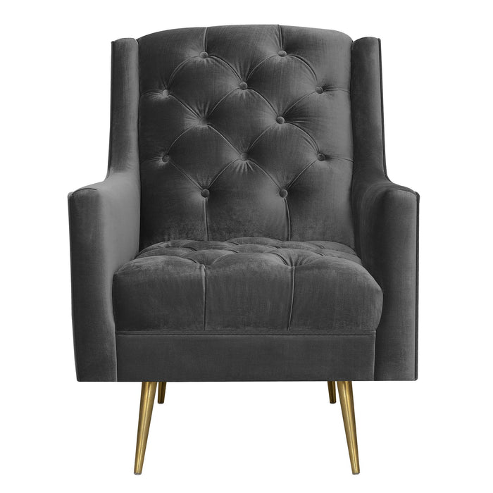 Bryan Accent Chair w/ Gold Legs - Vida Furniture (Laredo,TX)