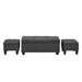 Ethan 3PK Storage Ottoman in Charcoal - Vida Furniture (Laredo,TX)
