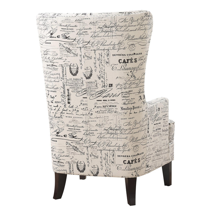 Kori Accent Chair in French Script - Vida Furniture (Laredo,TX)