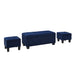 Ethan 3PK Storage Ottoman in Blue - Vida Furniture (Laredo,TX)