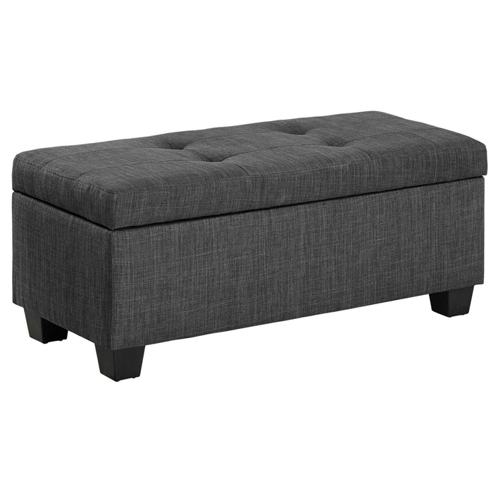 Ethan 3PK Storage Ottoman in Charcoal - Vida Furniture (Laredo,TX)