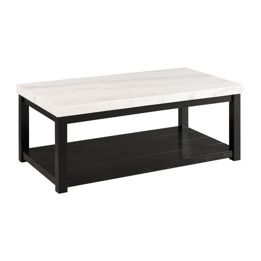 Marcello White Marble Rectangle Coffee Table - Vida Furniture (Laredo,TX)