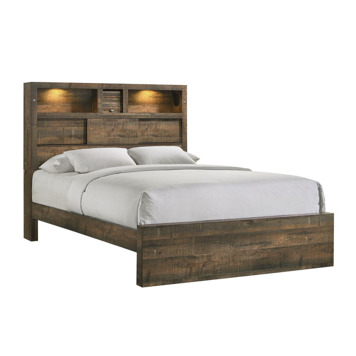 Bailey Queen Bookcase Panel Bed with Bluetooth - Vida Furniture (Laredo,TX)