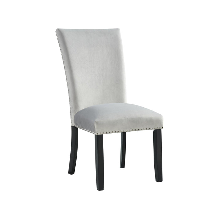 Francesca Gray Velvet Side Chair set of 2 - Vida Furniture (Laredo,TX)