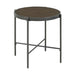Vienna Round End Table with Wooden Top - Vida Furniture (Laredo,TX)