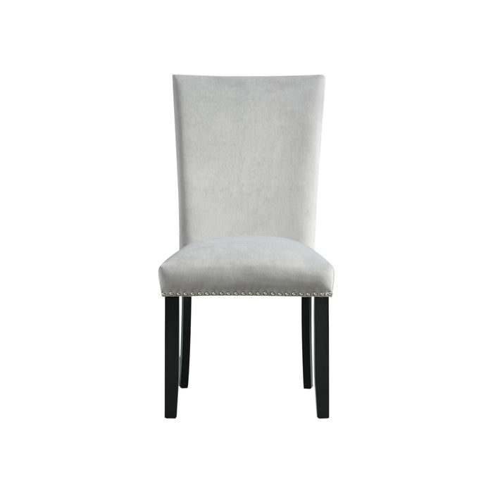 Francesca Gray Velvet Side Chair set of 2 - Vida Furniture (Laredo,TX)