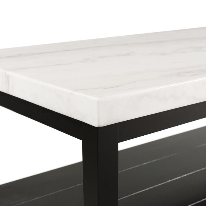 Marcello White Marble Rectangle Coffee Table - Vida Furniture (Laredo,TX)