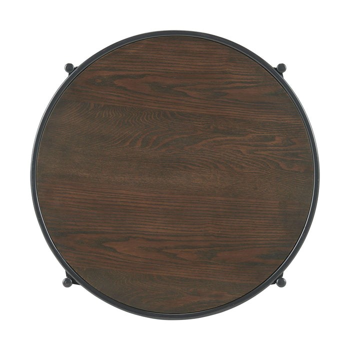 Vienna Round End Table with Wooden Top - Vida Furniture (Laredo,TX)