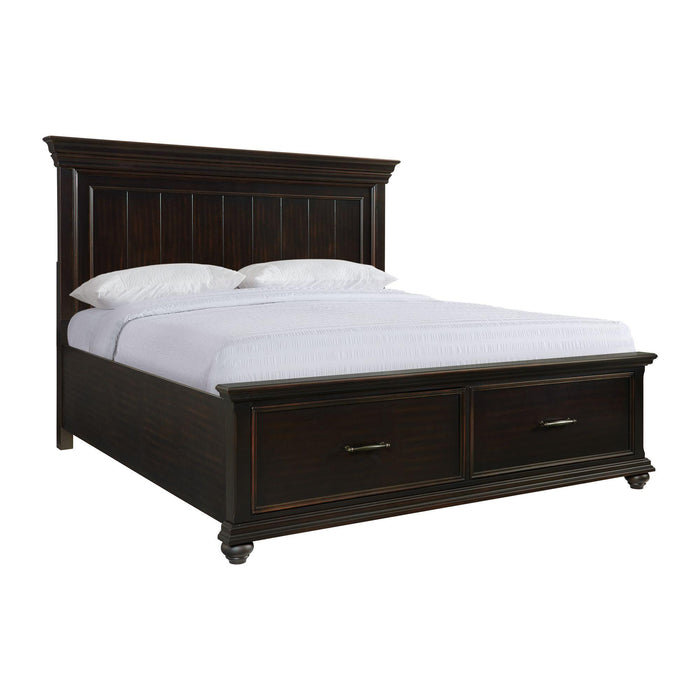 Slater King Platform Storage Bed in Black - Vida Furniture (Laredo,TX)