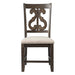 Stone Wooden Swirl Back Side Chair Set of 2 - Vida Furniture (Laredo,TX)