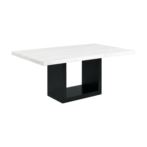 Valentino White Marble Standard Height Dining Table - Vida Furniture (Laredo,TX)