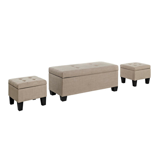 Ethan 3PK Storage Ottoman in Natural - Vida Furniture (Laredo,TX)