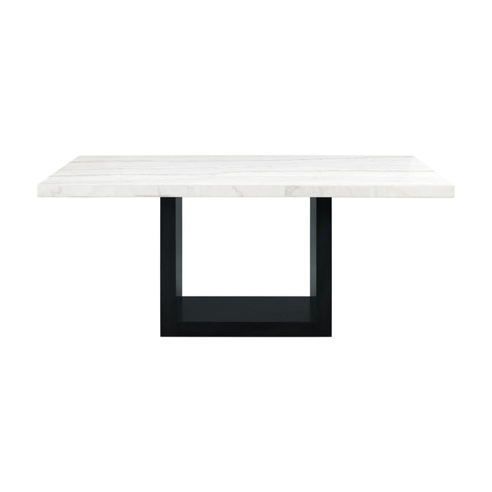 Valentino White Marble Standard Height Dining Table - Vida Furniture (Laredo,TX)