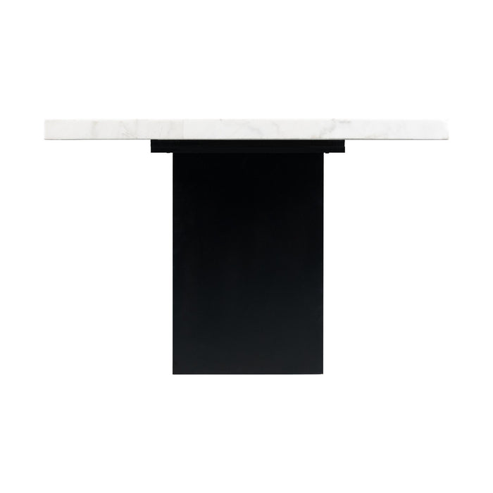 Valentino White Marble Standard Height Dining Table - Vida Furniture (Laredo,TX)