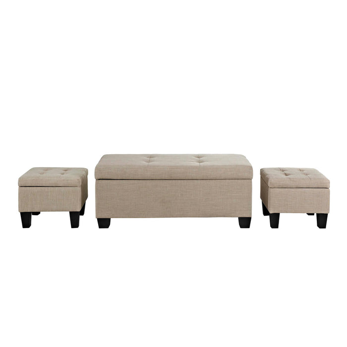 Ethan 3PK Storage Ottoman in Natural - Vida Furniture (Laredo,TX)