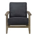 Metro Accent Chair in Onyx w/ Antique Legs - Vida Furniture (Laredo,TX)