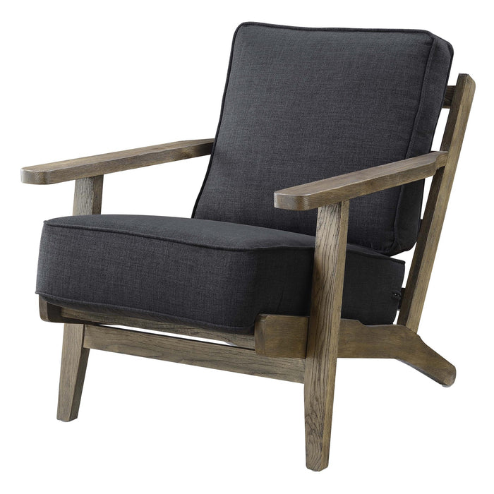 Metro Accent Chair in Onyx w/ Antique Legs - Vida Furniture (Laredo,TX)